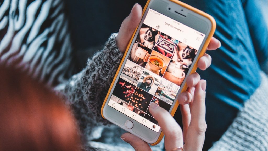 person using a mobile app