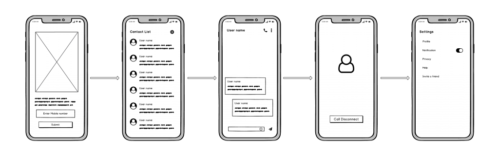 example how to make a wireframe for an app