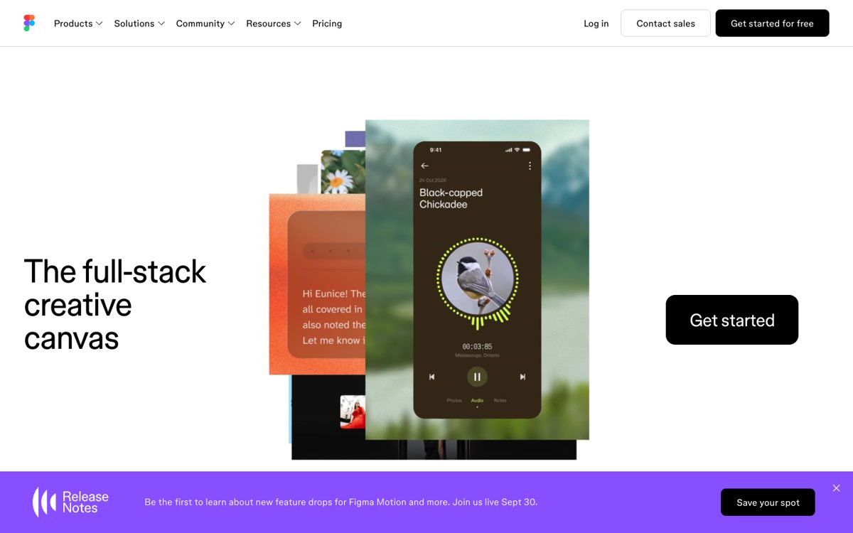 Figma homepage showing its design canvas
